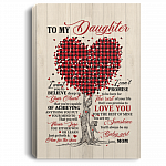 Tree to My Daughter I Want You to Believe Deep in Your Heart Gallery Wrapped Framed Canvas Prints - Unframed Poster - Home Decor Wall Art, White, 0.75'' Framed Canvas