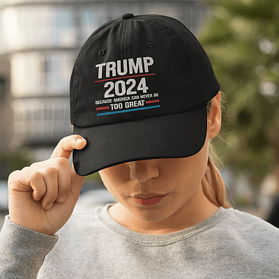 Alternative view of Trump 2024 Because America Can Never Be Too Great Twill Cap - Impeach Biden Not My President Snapback Hat