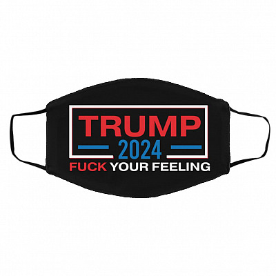 trump mask, Black, Cloth Face Cover – Medium/Large