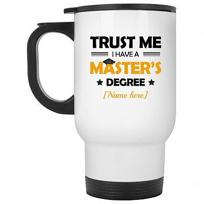 14 oz. White Travel Mug