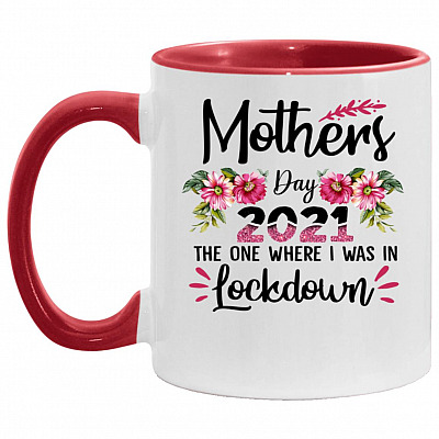 mother day accent, White/Red, 11 oz. Accent Mug