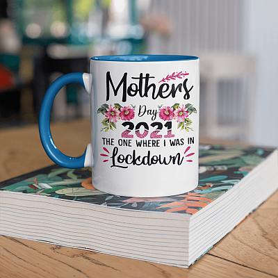 Alternative view of Mothers Day 2021 Quarantine Gift - the One Where I Was in Lockdown Accent Mug