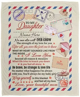 Personalized Airmail to My, White, Cozy Plush Fleece Blanket - 50x60