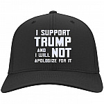 I Support Trump And I Will Not Hat, Black, Twill Cap