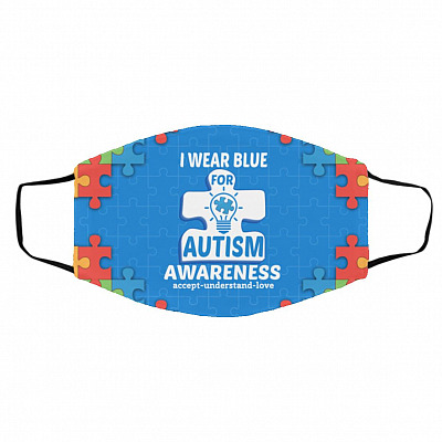 autism mask, White, Cloth Face Cover – Medium/Large