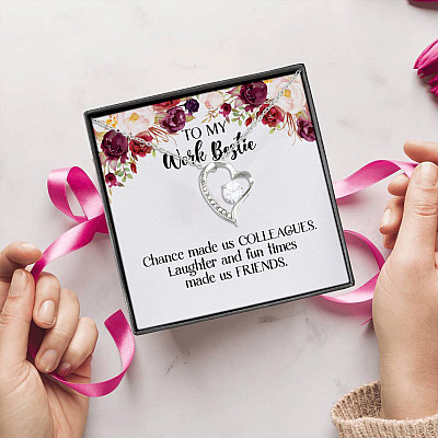 Alternative view of To My Work Bestie Chance Made Us Colleagues Made Us Friends Coworker Forever Love Necklace