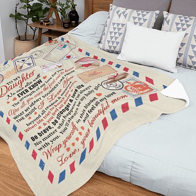 Alternative view of Airmail to My Daughter You'll Always Be My Baby Girl - Gift for Daughter from Mom Fleece Blanket - Mink Sherpa Blanket