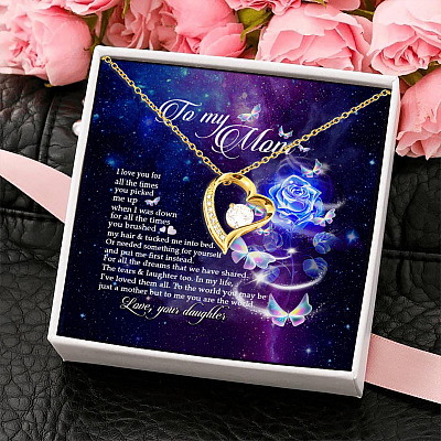 To My Mom I Love You for All the Times You Picked Me up When I Was Down Forever Love Necklace