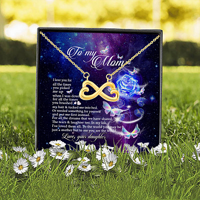 Alternative view of To My Mom I Love You for All the Times You Picked Me up When I Was Down Infinity Heart Pendant Necklace
