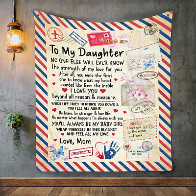 Alternative view of To My Daughter Mink Blanket From Mom - No One Will Know The Strength Of My Love For You Woven Blanket