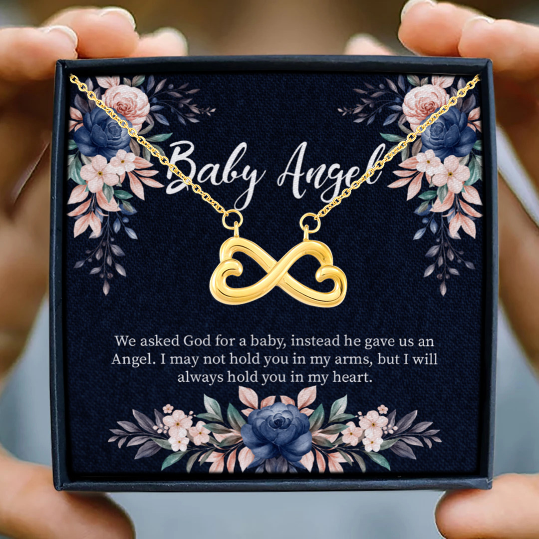 58 HG. Baby Angel (4) Infinity Heart Necklace (Gold) 3