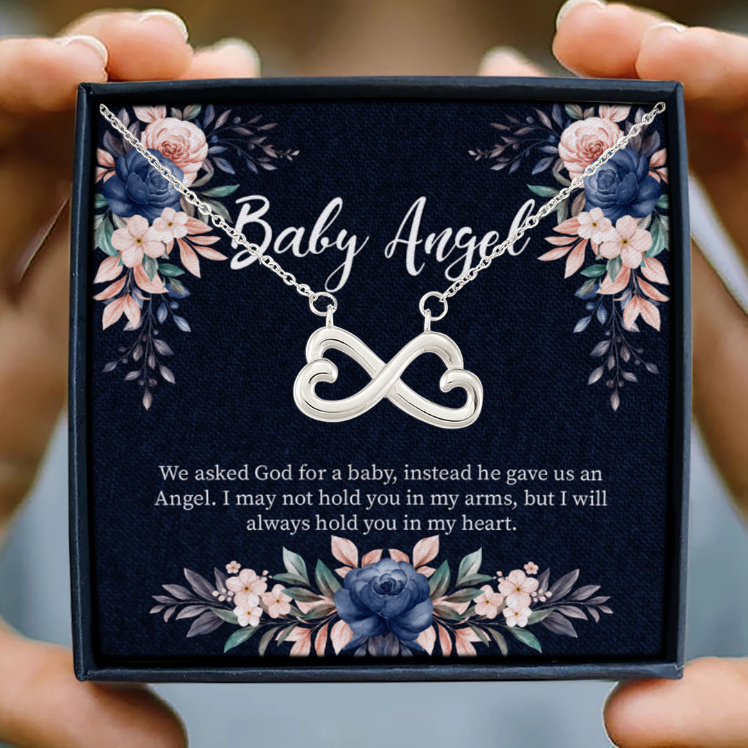 58 HG. Baby Angel (4) Infinity Heart Necklace (Silver) 3