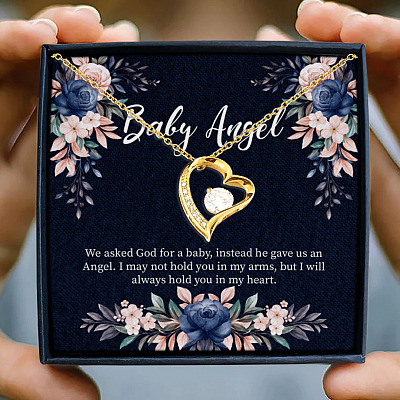 Baby Angel Mommy Of An Angel Forever Love Heart Pendant Necklace - Angel Baby Necklace Miscarriage