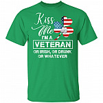 kiss me veteran, Irish Green, Unisex T-Shirt