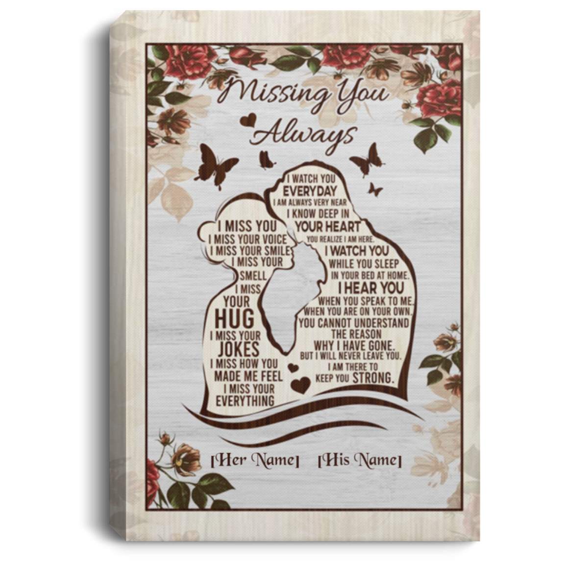 Personalized Missing You Always I Watch You Every Day Framed Canvas Wall Art - Husband Memorial Unframed Poster, White, 0.75'' Framed Canvas Personalized Missing You Always I Watch You Every Day Framed Canvas Wall Art - Husband Memorial Unframed Poster, White, 0.75'' Framed Canvas