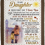 Mom Daughter Blanket, White, Cozy Plush Fleece Blanket - 50x60
