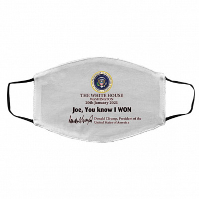 i won mask, White, Cloth Face Cover – Medium/Large