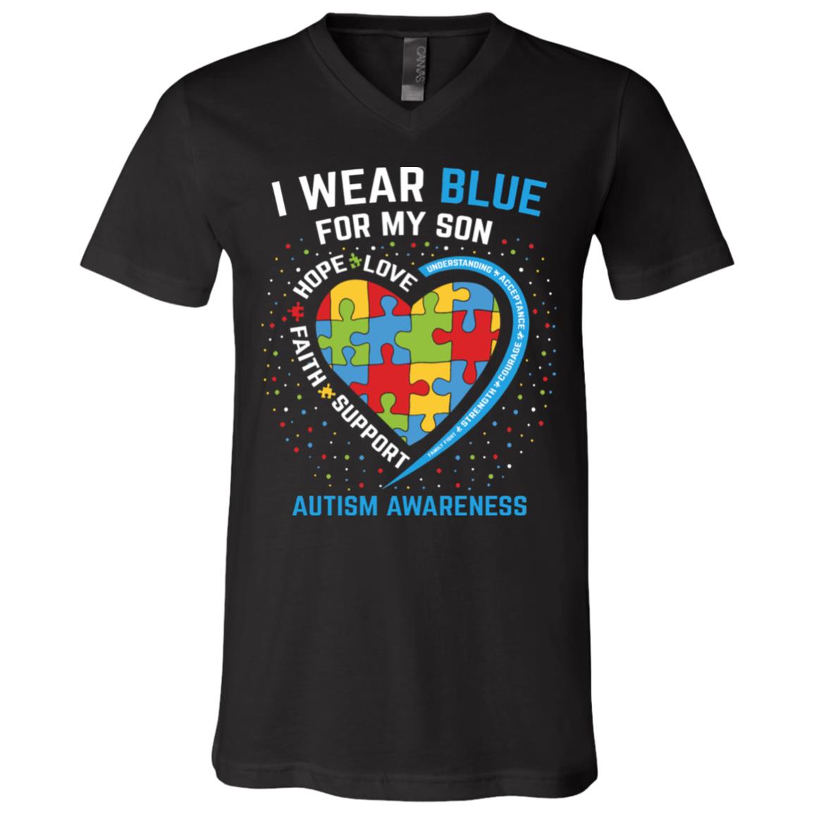 I wear Tshirt, Black, V-Neck T-Shirt