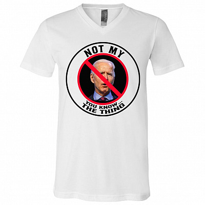 Biden Tshirt, White, V-Neck T-Shirt