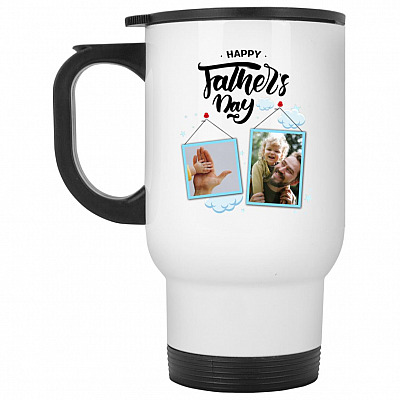 14 oz. White Travel Mug