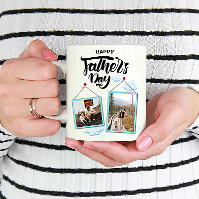 Alternative view of Custom Photo Happy Father's Day Coffee Mug - Beer Stein - Water Bottle - Color Changing Mug - Father Day Mug