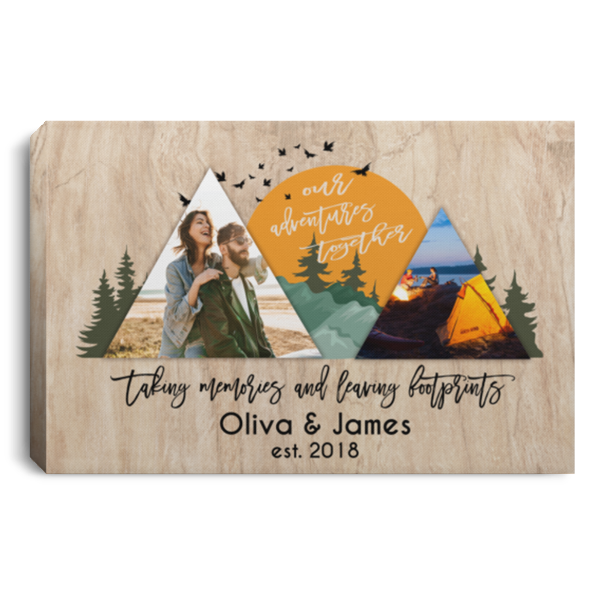 Custom Photo Our Adventures Together Framed Canvas Prints - Unframed Poster - Personalized Anniversary Gift, White, 0.75'' Framed Canvas