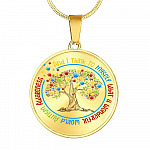 Autism Awareness And I Think To MySelf Circle Pendant Necklace - Autism Awareness Gifts - Circle Luxury Necklace (Gold Plated) Autism Awareness And I Think To MySelf Circle Pendant Necklace - Autism Awareness Gifts - Circle Luxury Necklace (Gold Plated)
