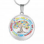 Autism Awareness And I Think To MySelf Circle Pendant Necklace - Autism Awareness Gifts - Circle Luxury Necklace (Silver) Autism Awareness And I Think To MySelf Circle Pendant Necklace - Autism Awareness Gifts - Circle Luxury Necklace (Silver)