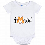 I Love You Corgi Butt Baby Onesie, White, Baby Onesie - 12 Month