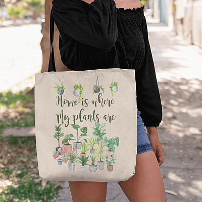 Alternative view of Home Is Where My Plants Are All Over Print Tote Bag - Shoulder Bag - Reusable Grocery Shopping Bag