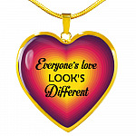 Everyone's Love Looks Different Heart Pendant Necklace - Heart Luxury Necklace (Gold Plated)