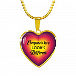 Everyone's Love Looks Different Heart Pendant Necklace - Heart Luxury Necklace (Gold Plated)