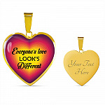 Everyone's Love Looks Different Heart Pendant Necklace - Heart Luxury Necklace (Gold Plated)