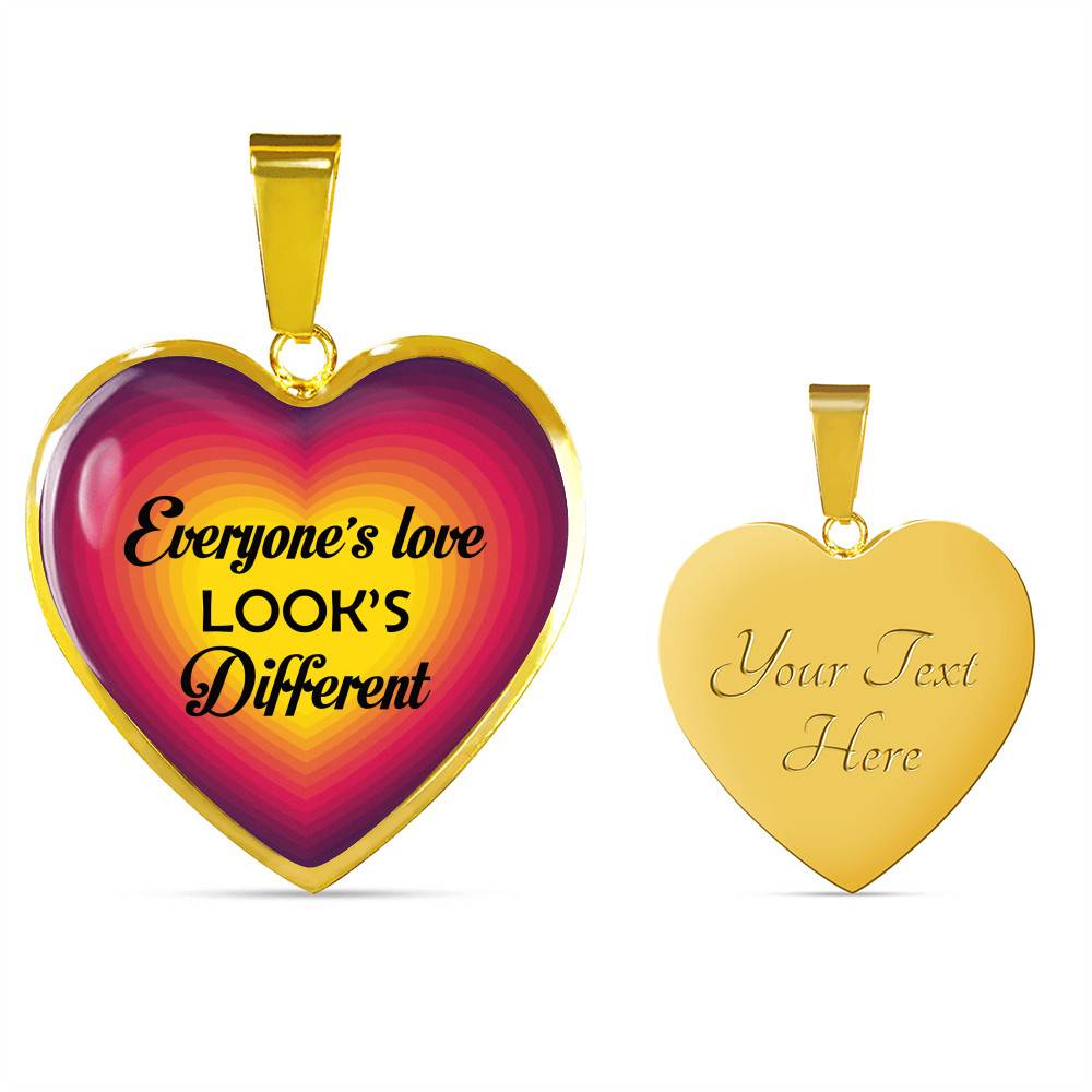 Everyone's Love Looks Different Heart Pendant Necklace - Heart Luxury Necklace (Gold Plated)