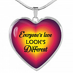 Everyone's Love Looks Different Heart Pendant Necklace - Heart Luxury Necklace (Silver)