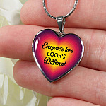Everyone's Love Looks Different Heart Pendant Necklace - Heart Luxury Necklace (Silver)