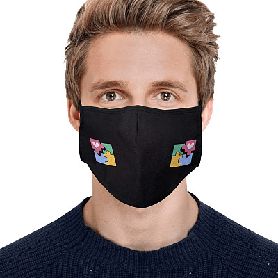Alternative view of Autism Awareness Day Puzzle Washable Reusable Custom - Printed Cloth Face Mask Cover - Autism Awareness Gifts