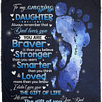 Daughter Dad Blanket, White, Cozy Plush Fleece Blanket - 50x60