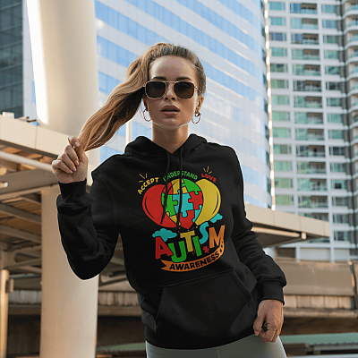 Alternative view of Autism Awareness Day 2021 Accept Understand Love Autism Awareness Hoodie - Sweatshirt - Long Sleeve Shirt