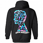 No One Else Can Take Your Place Print On Back Only Hoodie - Suicide Prevention Awareness Sweatshirt For Women, Black, Hoodie
