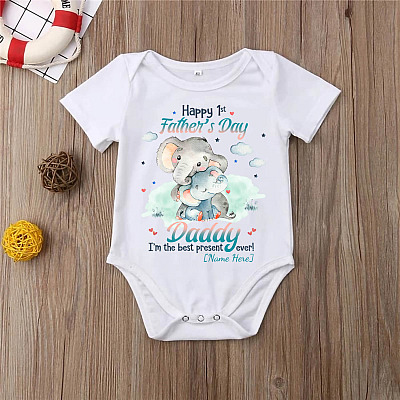 Alternative view of Personalized Baby Happy 1st Father's Day Daddy I'm the Best Present Ever Baby Onesie - Baby Toddlers Bodysuit