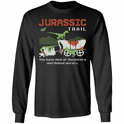 Jurassic Hoodie, Black, Long Sleeve