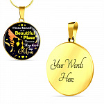 I Know Heaven Is a Beautiful Place Because They Have My Mom Sympathy Gifts Circle Pendant Necklace - Circle Luxury Necklace (Gold Plated)