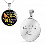 I Know Heaven Is a Beautiful Place Because They Have My Dad Sympathy Gifts Circle Pendant Necklace - Circle Luxury Necklace (Silver)
