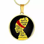 For There Is Always Light if Only We're Brave Enough to See It Circle Pendant Necklace - Circle Luxury Necklace (Gold Plated)