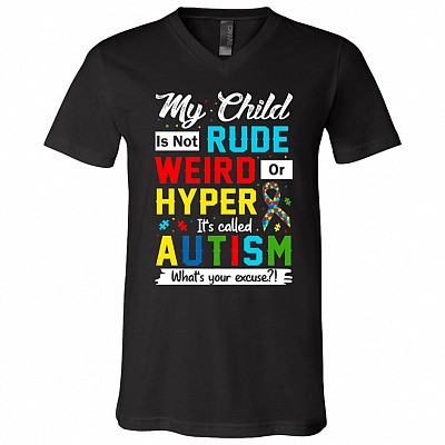 Autism Shirt, Black, V-Neck T-Shirt