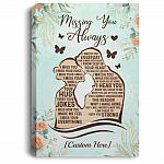 Personalized Missing You Always I Miss You I Miss Your Voice Husband Memorial Framed Canvas Prints - Unframed Poster, White, 0.75'' Framed Canvas