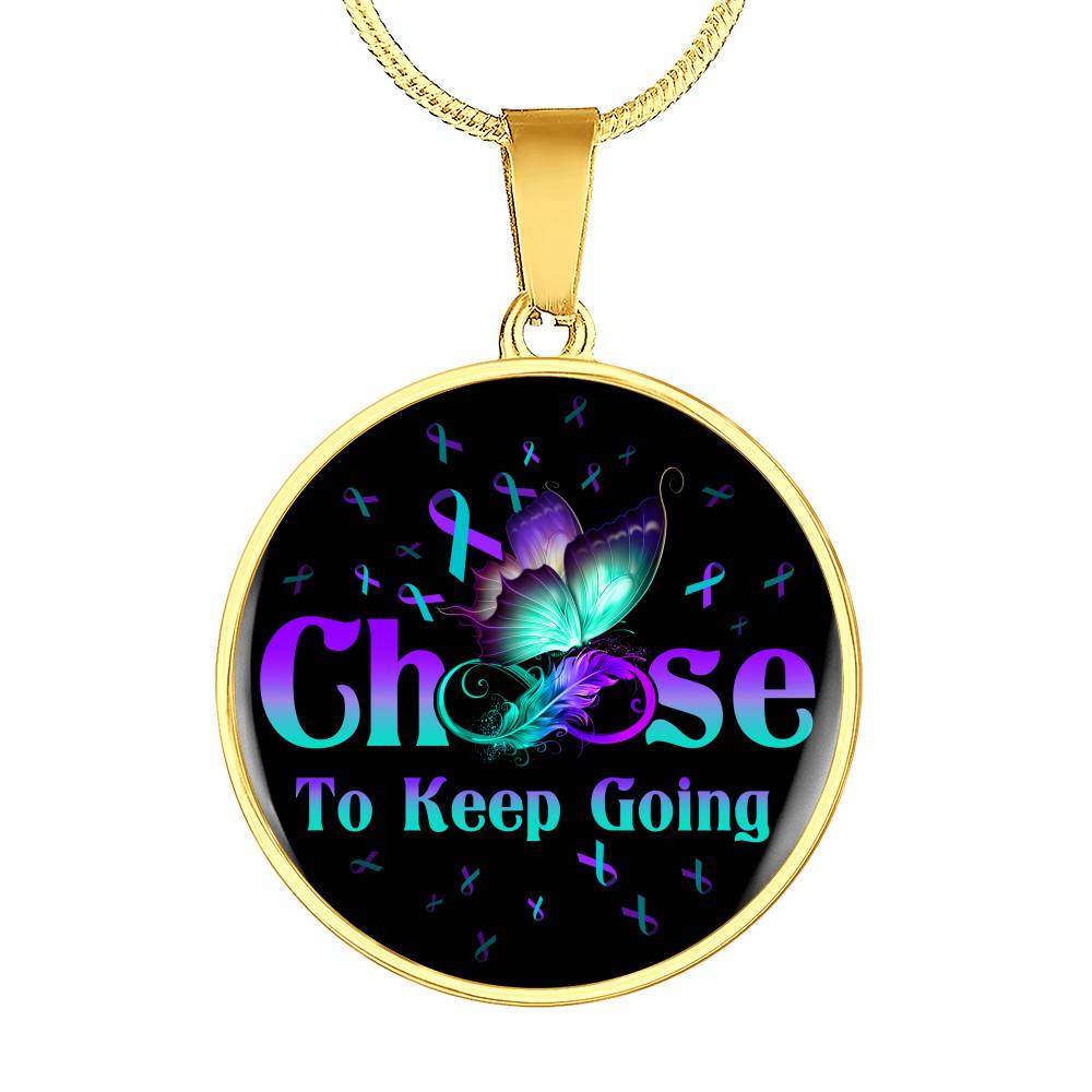 Butterfly Choose To Keep Going Circle Pendant Necklace - Circle Luxury Necklace (Gold Plated) Butterfly Choose To Keep Going Circle Pendant Necklace - Circle Luxury Necklace (Gold Plated)