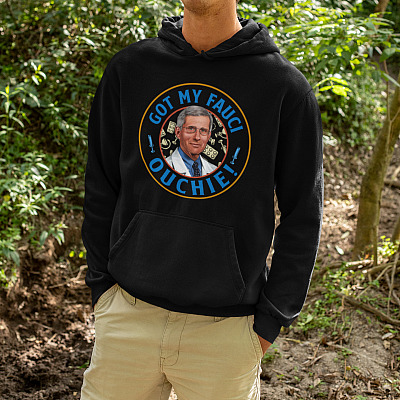 Alternative view of Got My Fauci Ouchie Pro Fauci Pro Vaccine Funny Hoodie - Sweatshirt - Long Sleeve Shirt