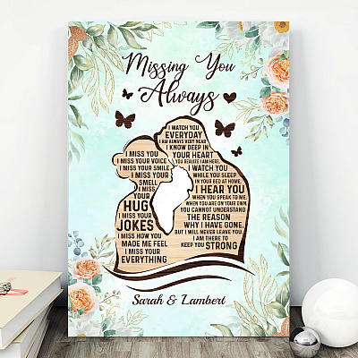 Alternative view of Personalized Missing You Always I Miss You I Miss Your Voice Husband Memorial Framed Canvas Prints - Unframed Poster